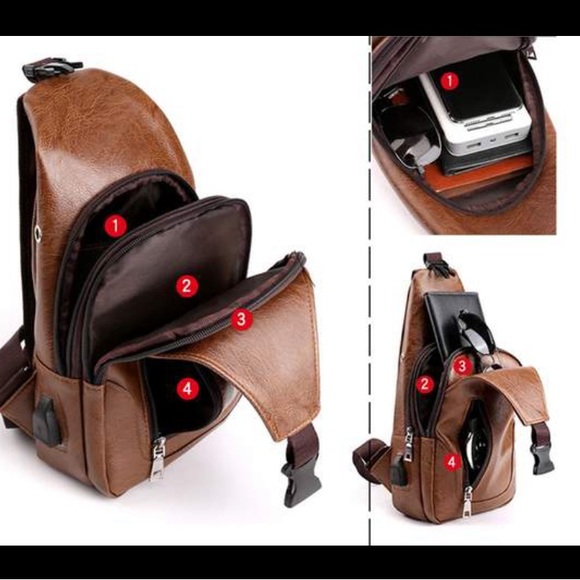 LEATHER🐝🐝USB CHARGING SPORT CROSSBODY - Picture 10 of 15